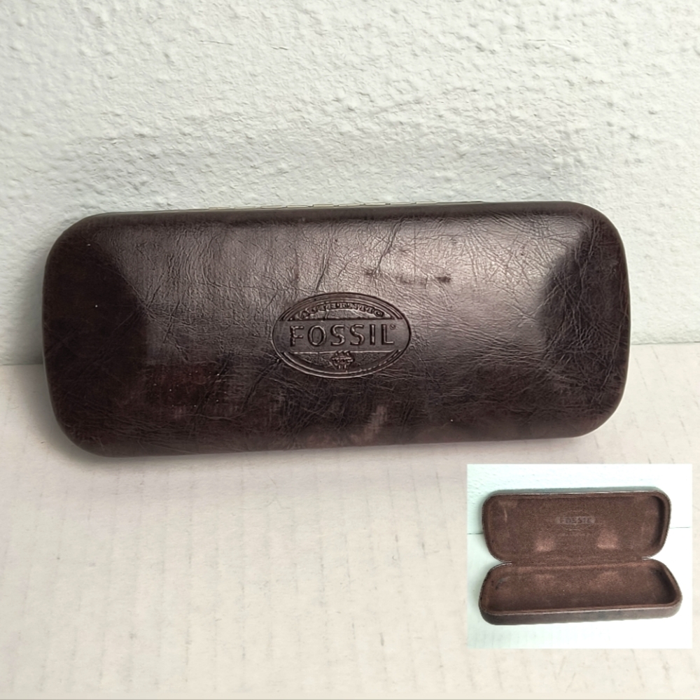 Fossil Vintage Clamshell Hard Case Storage Eyegla… - image 1